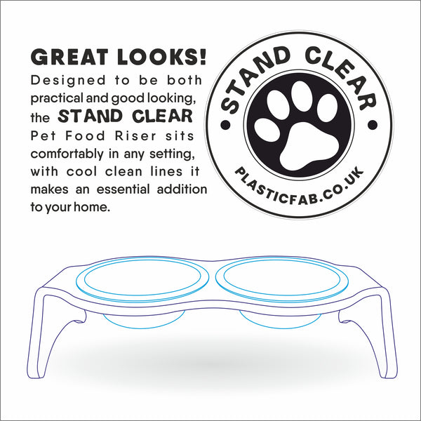 Raised Dog Bowl Holder With 2 Stainless Steel Bowls For Water Food