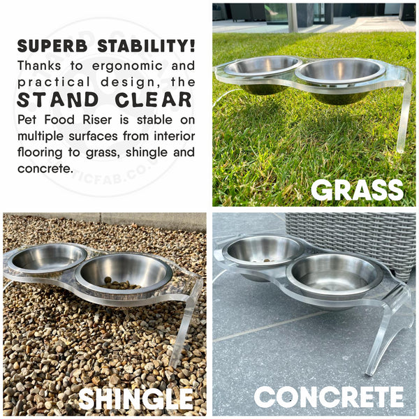 Raised Dog Bowl Holder With 2 Stainless Steel Bowls For Water Food