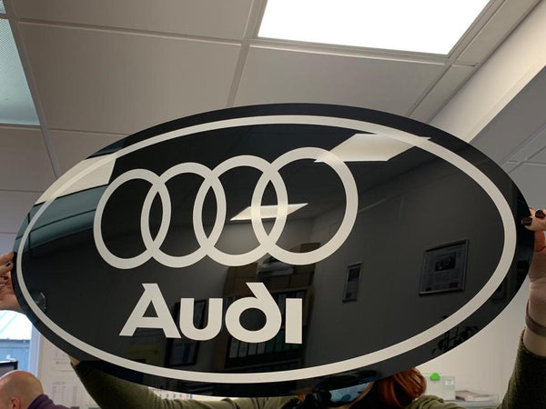 AUDI Black & White Oval Sign