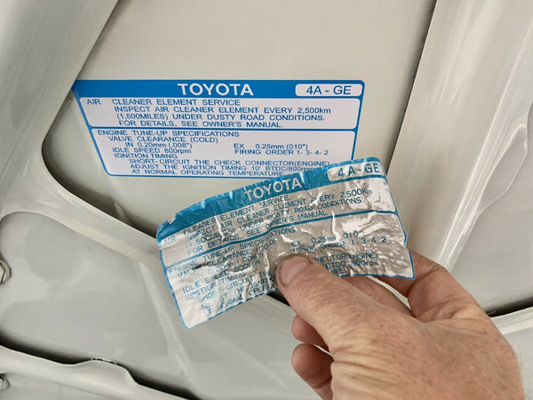 TOYOTA Corolla gt AE82 4A-GE Decal Sticker