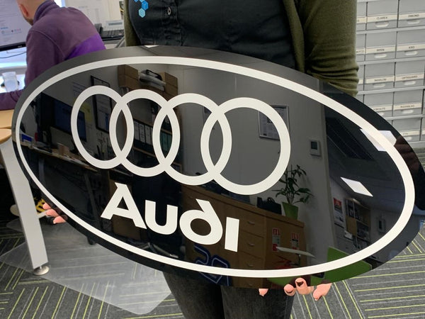 AUDI Black & White Oval Sign