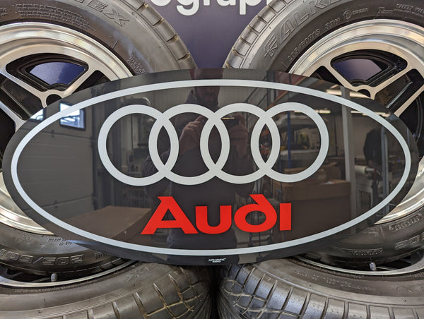 AUDI Black & Red Oval sign