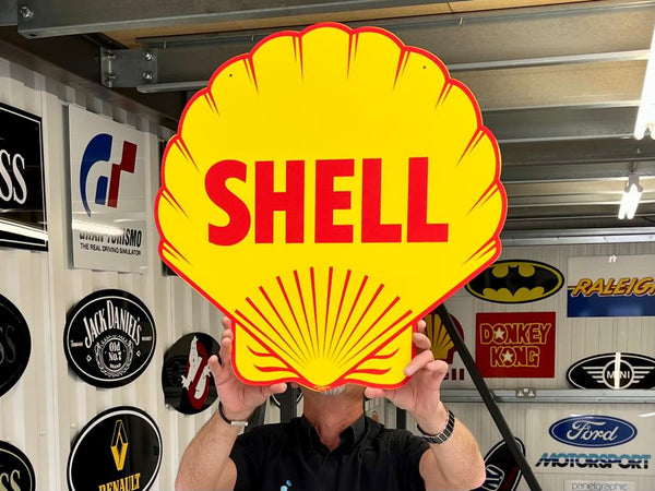 SHELL Logo Sign - Vintage Style (Double Side)