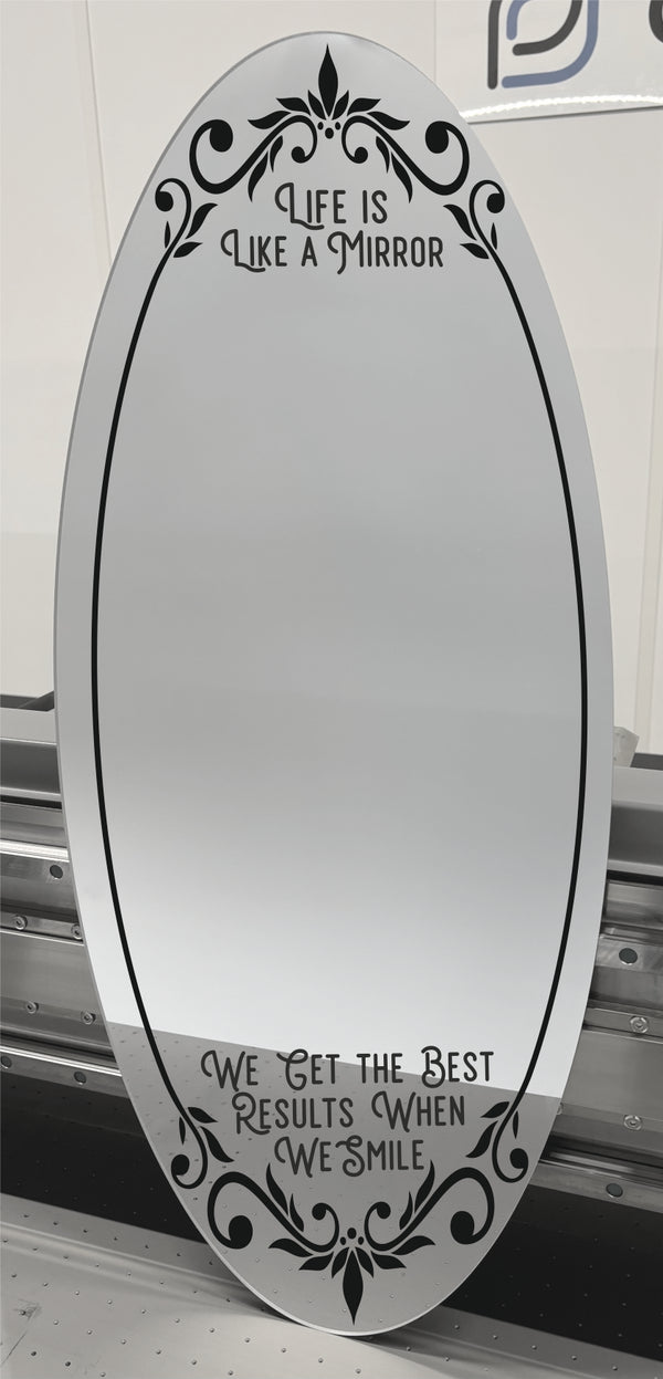 Life Is Like A Mirror... We Get The Best Results When We Smile - Mirror Sign