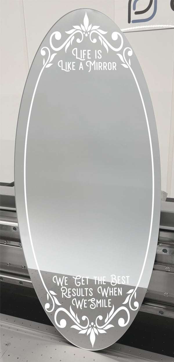 Life Is Like A Mirror... We Get The Best Results When We Smile - Mirror Sign