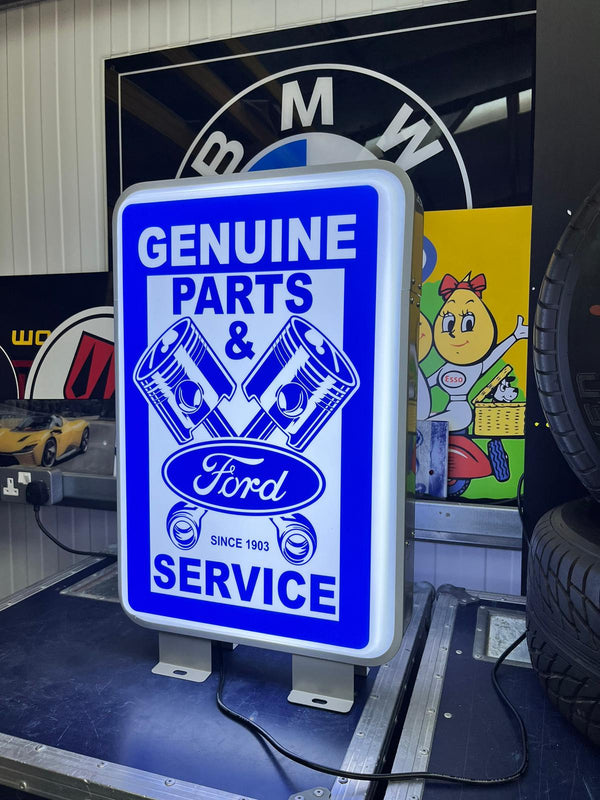 FORD - Illuminated Genuine Parts & Service Dealership Sign