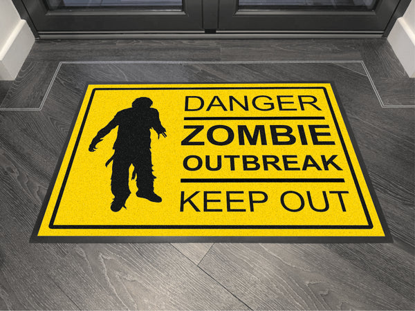 Danger Zombie Outbreak! Keep Out! - Floor Mat