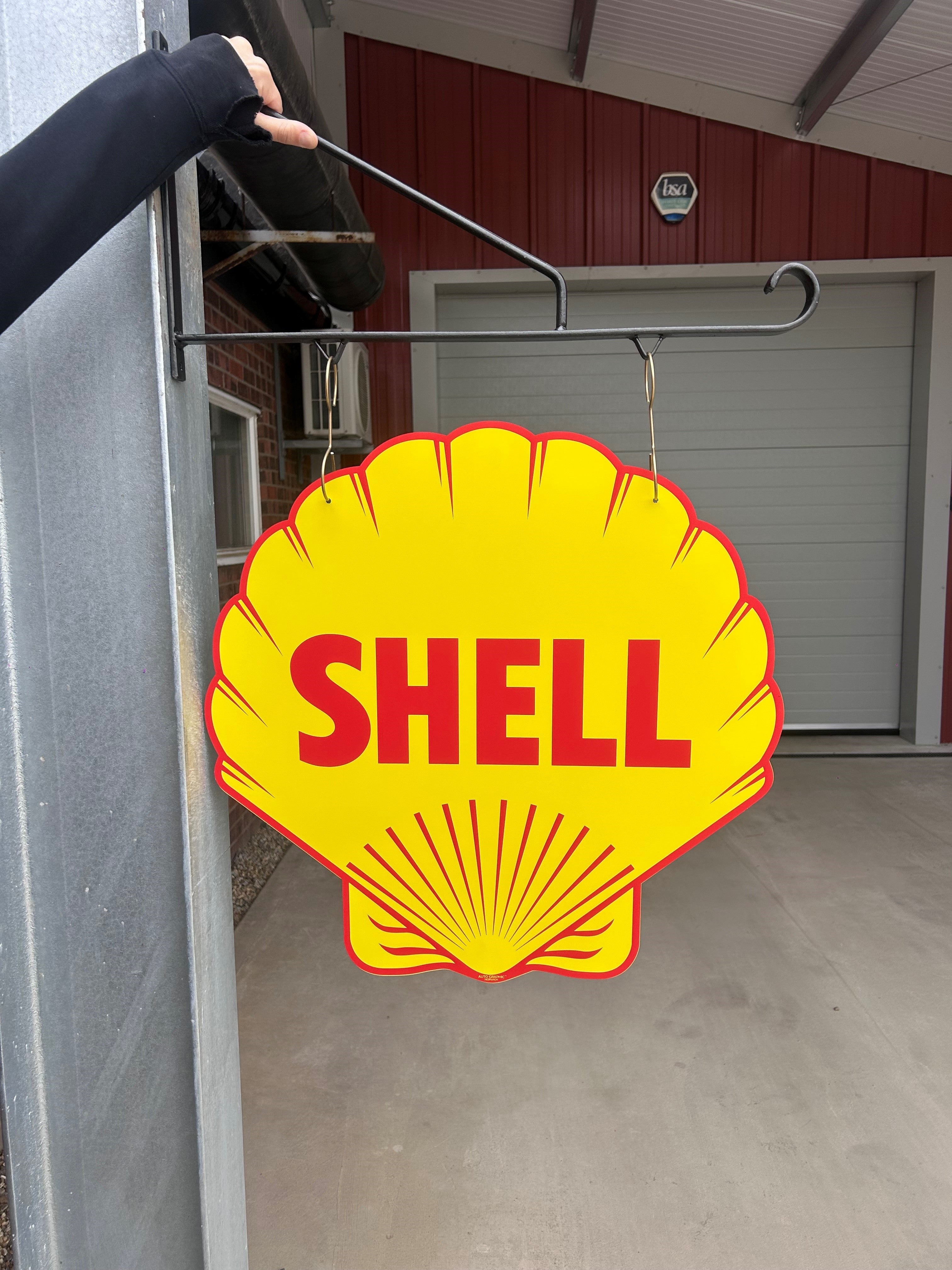 Shell Column Safety Signs SHELL Logo Hanging Sign ( Double Sided) – Auto Graphic