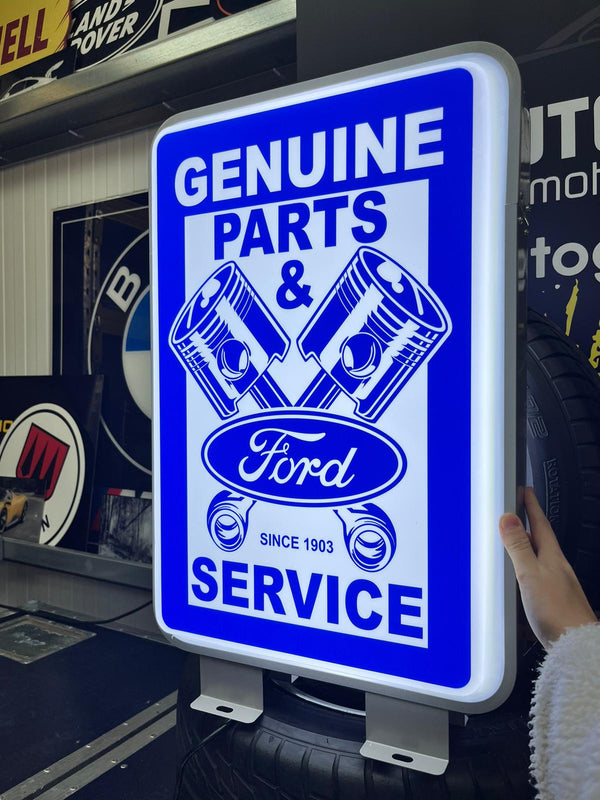 FORD - Illuminated Genuine Parts & Service Dealership Sign