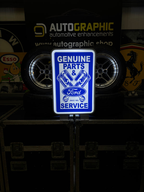 FORD - Illuminated Genuine Parts & Service Dealership Sign