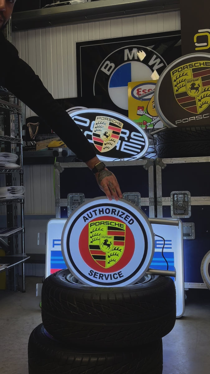 PORSCHE - Authorized Service Circle Illuminated Sign – Auto Graphic