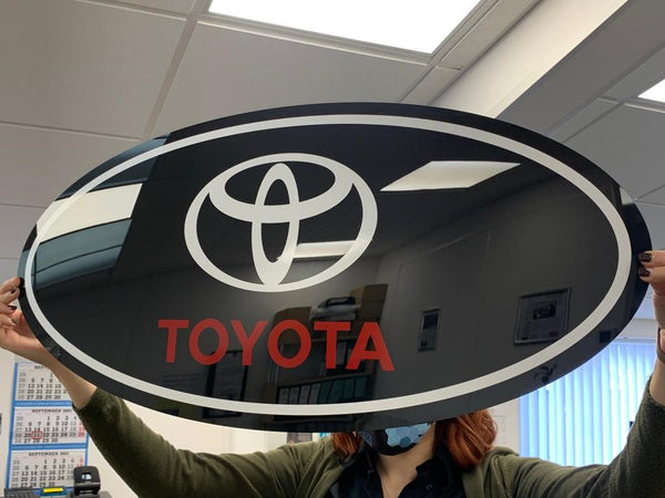 TOYOTA Sign - White & Red