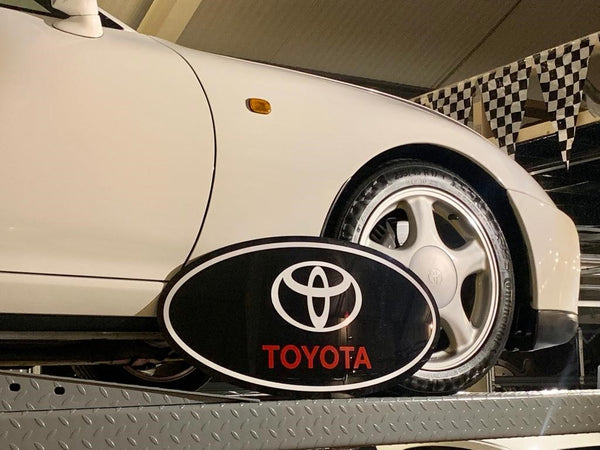 TOYOTA Sign - White & Red