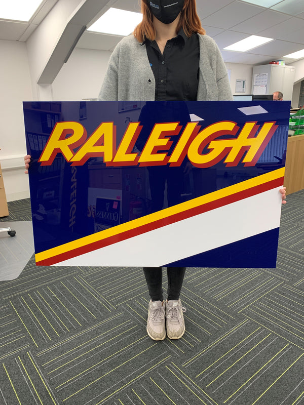 RALEIGH Sign - Blue with Stripes