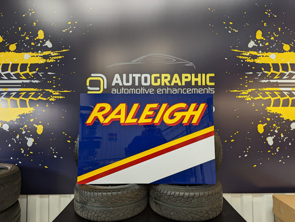 RALEIGH Sign - Blue with Stripes